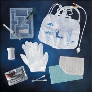 Indwelling Urinary Catheter Supplies come in a kit. We use these if we travel so we have everything we need. 