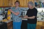 My Mom and I making lunch together in my home