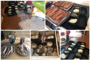 collage of food preparation pictures showing time saving process for food